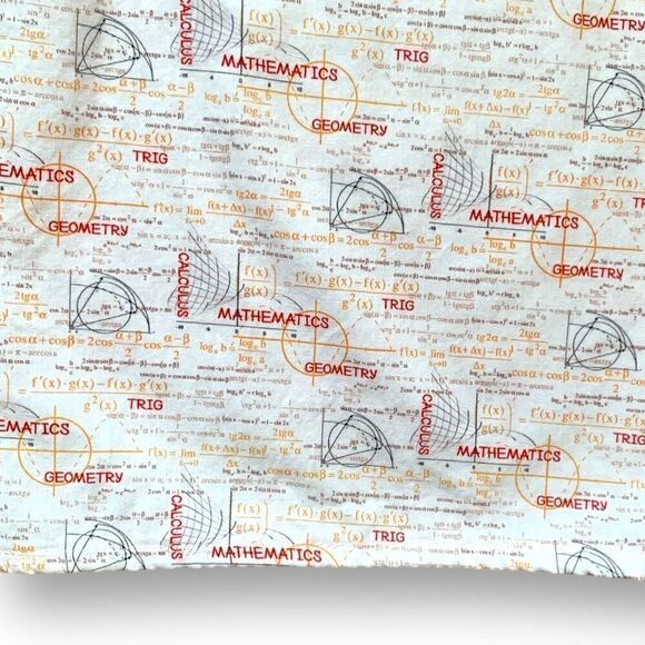 Handmade Shorts High Waisted Printed Math Formulas Geometry Calculus Cream Boxer - Picture 5 of 7